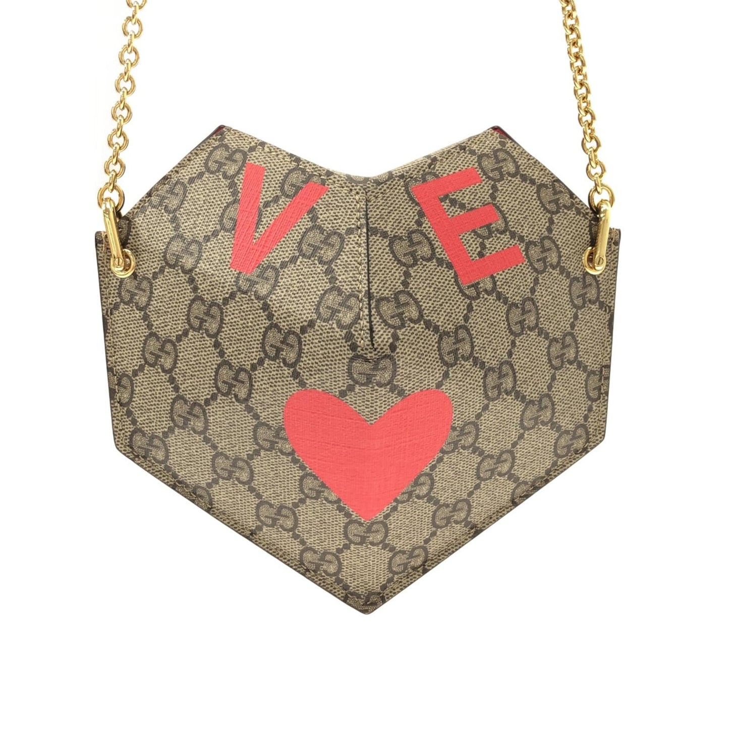 Gucci GG Supreme Valentines Day Heart Chain Bag (SHG-fLEeKq)