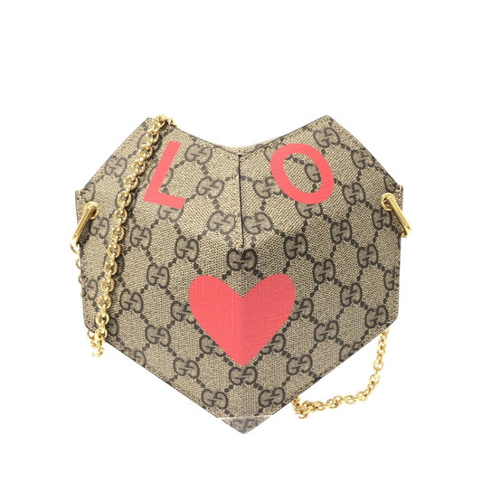 Gucci GG Supreme Valentines Day Heart Chain Bag (SHG-fLEeKq)