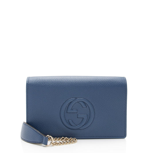 Gucci Grained Leather Soho Wallet on Chain Bag (SHF-6pAjFg)