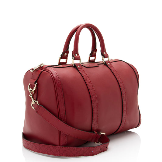 Gucci Leather Guccissima Trim Joy Boston Satchel
