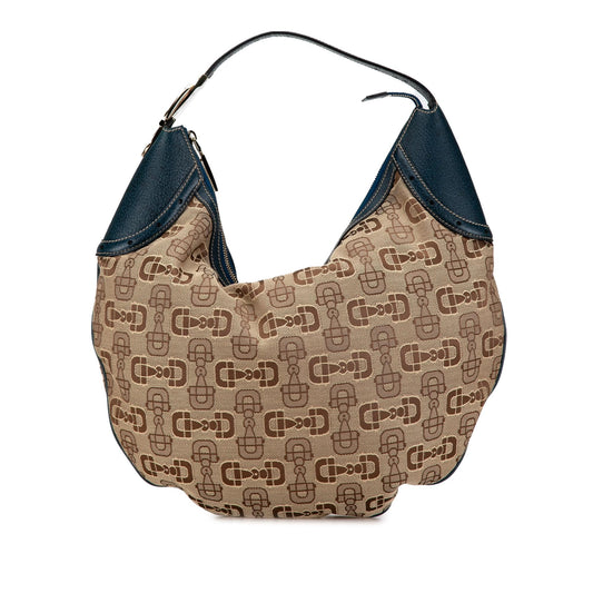 Gucci Horsebit Canvas Glam Hobo (SHG-FaQdKc)