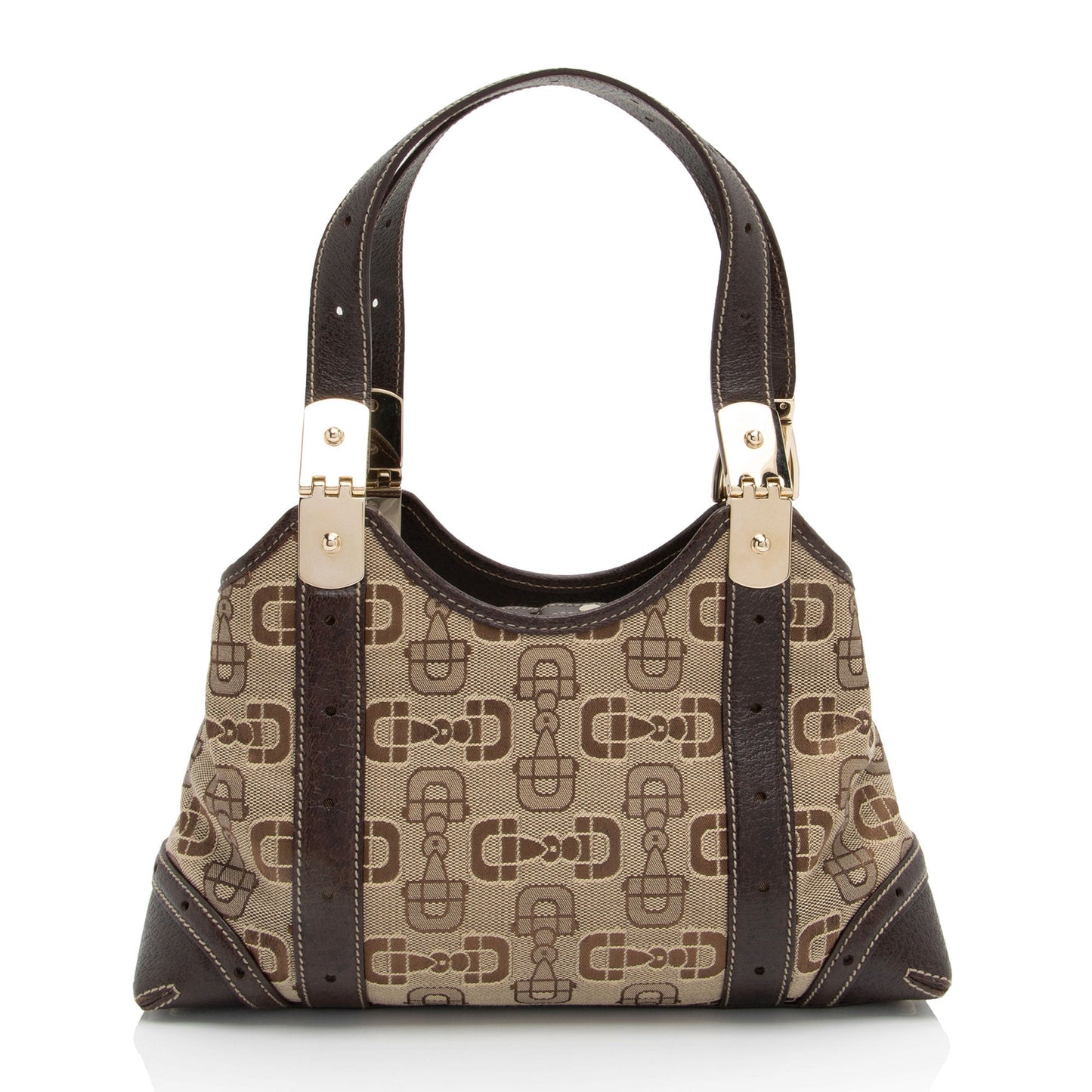 Gucci Horsebit Canvas Shoulder Bag (SHF-t8v4XG)