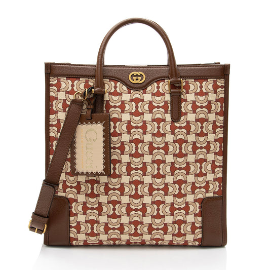 Gucci Horsebit Jacquard Interlocking G Tote