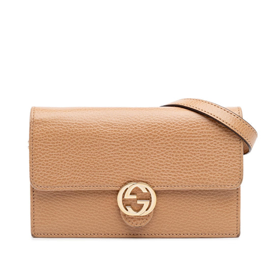Gucci Interlocking G Dollar Calfskin Wallet on Chain