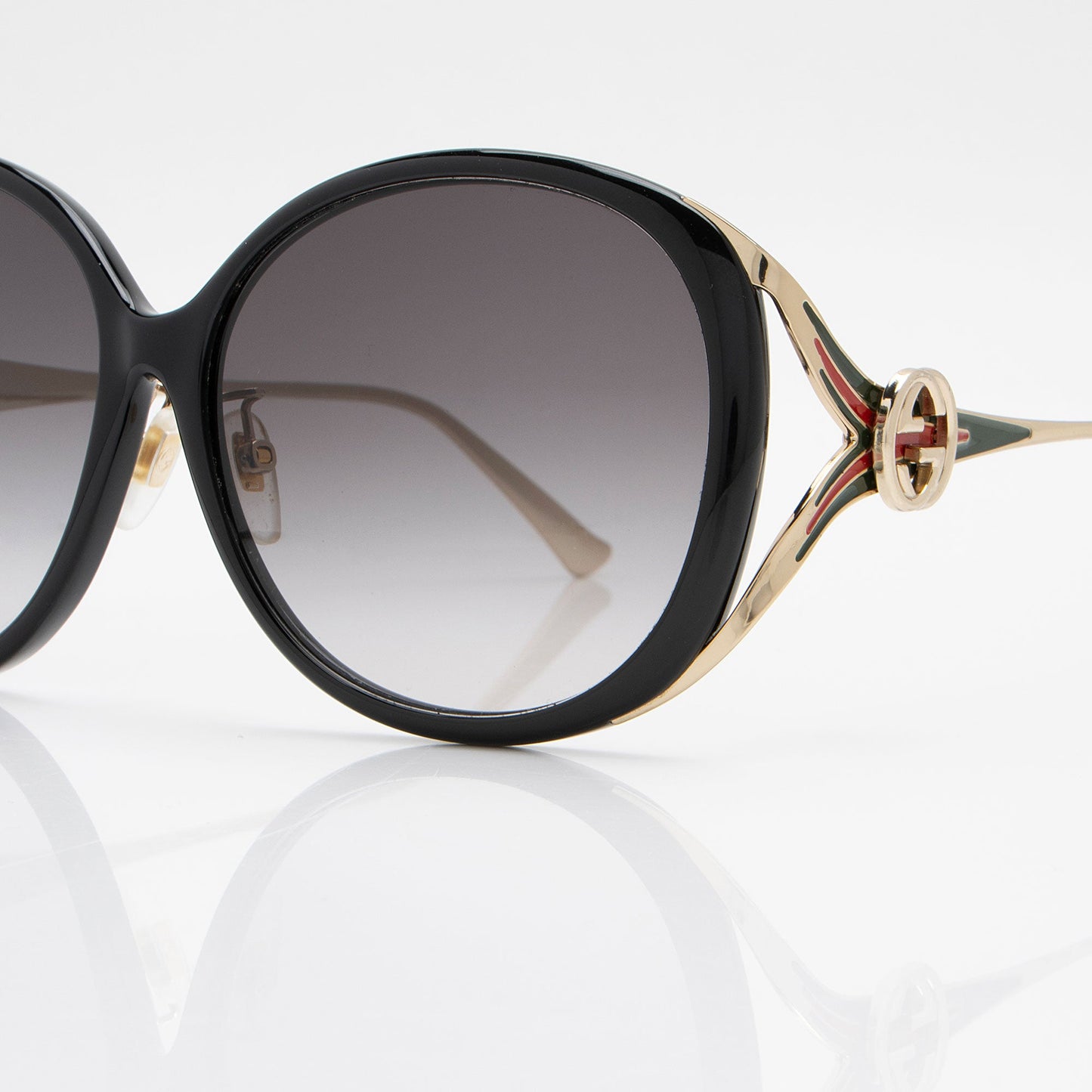 Gucci Interlocking G Web Oversized Oval Sunglasses