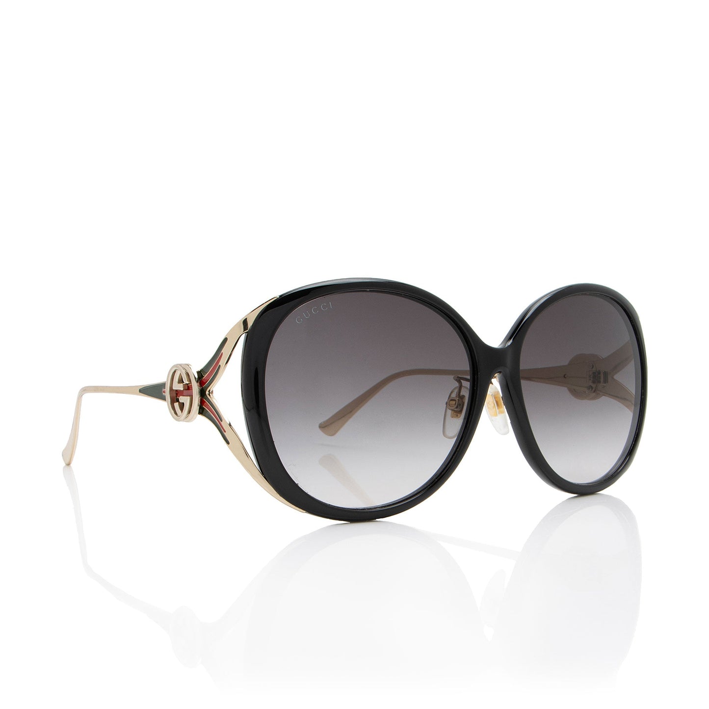 Gucci Interlocking G Web Oversized Oval Sunglasses