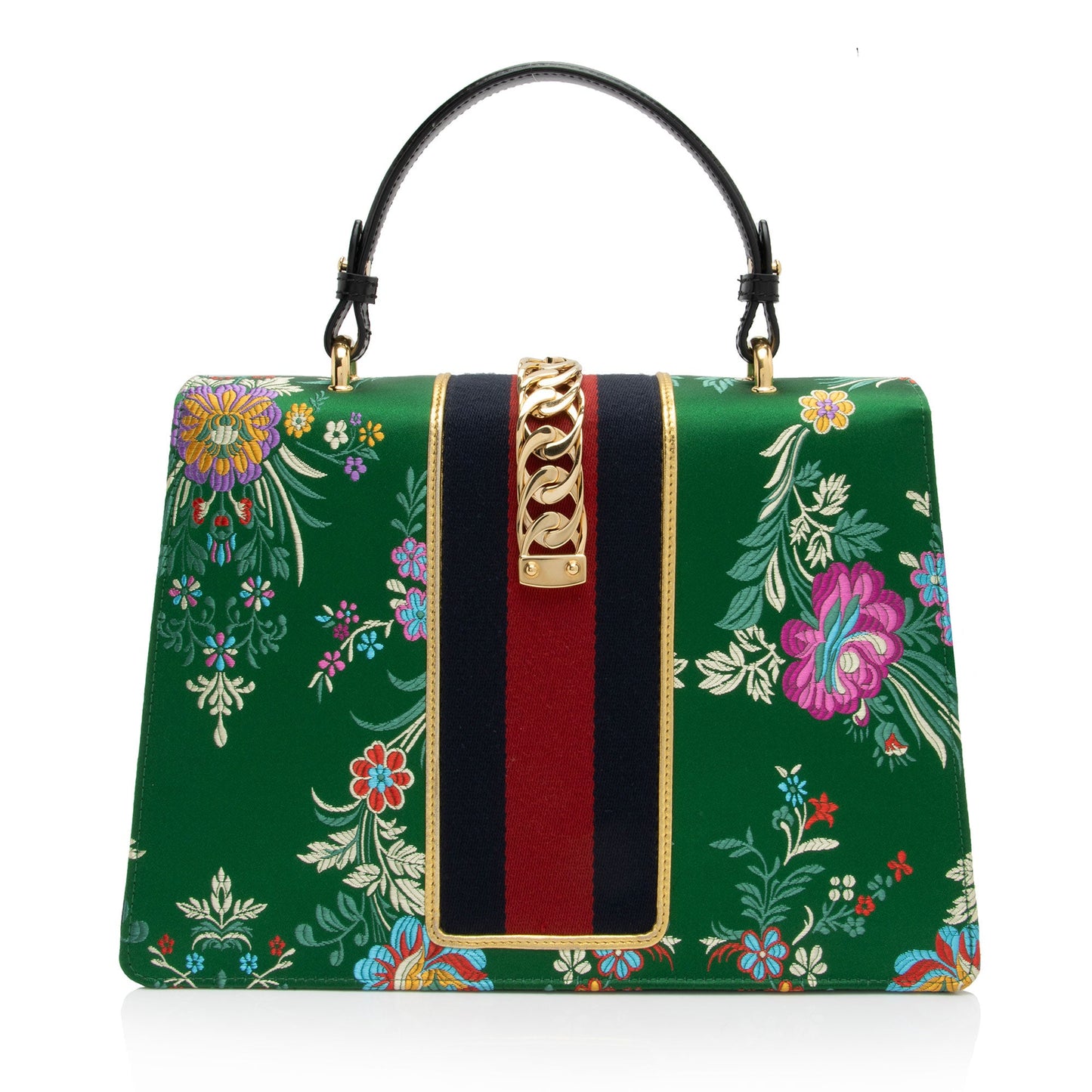Gucci Jacquard Floral Sylvie Medium Top Handle (SHF-ecl3Zg)