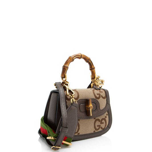 Gucci Jumbo GG Canvas Bamboo 1947 Mini Top Handle