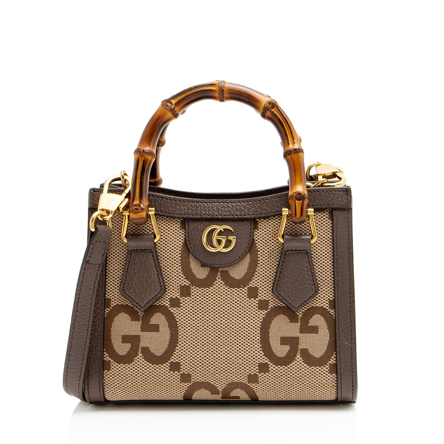 Gucci Jumbo GG Canvas Bamboo Diana Mini Tote