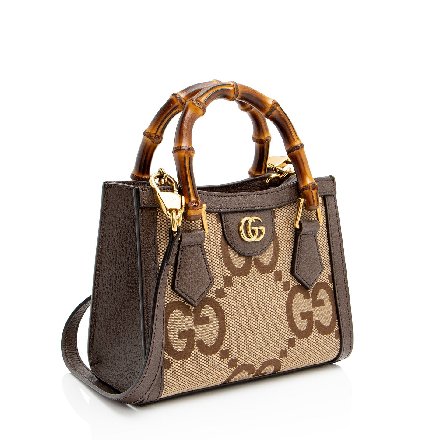 Gucci Jumbo GG Canvas Bamboo Diana Mini Tote