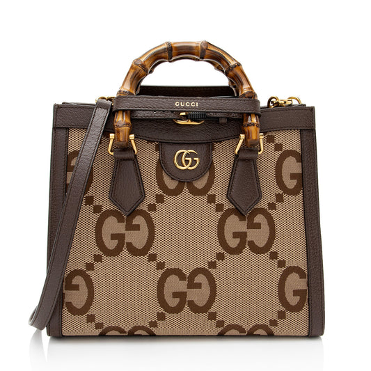 Gucci Jumbo GG Canvas Diana Small Tote (SHF-QZ5y2s)
