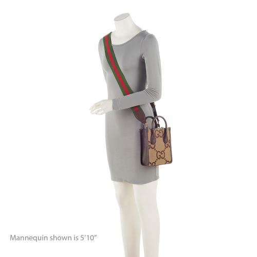 Gucci Jumbo GG Canvas Vertical Mini Tote (SHF-WxnvE9)