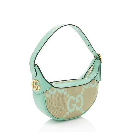Gucci Jumbo GG Web Half Moon Mini Hobo
