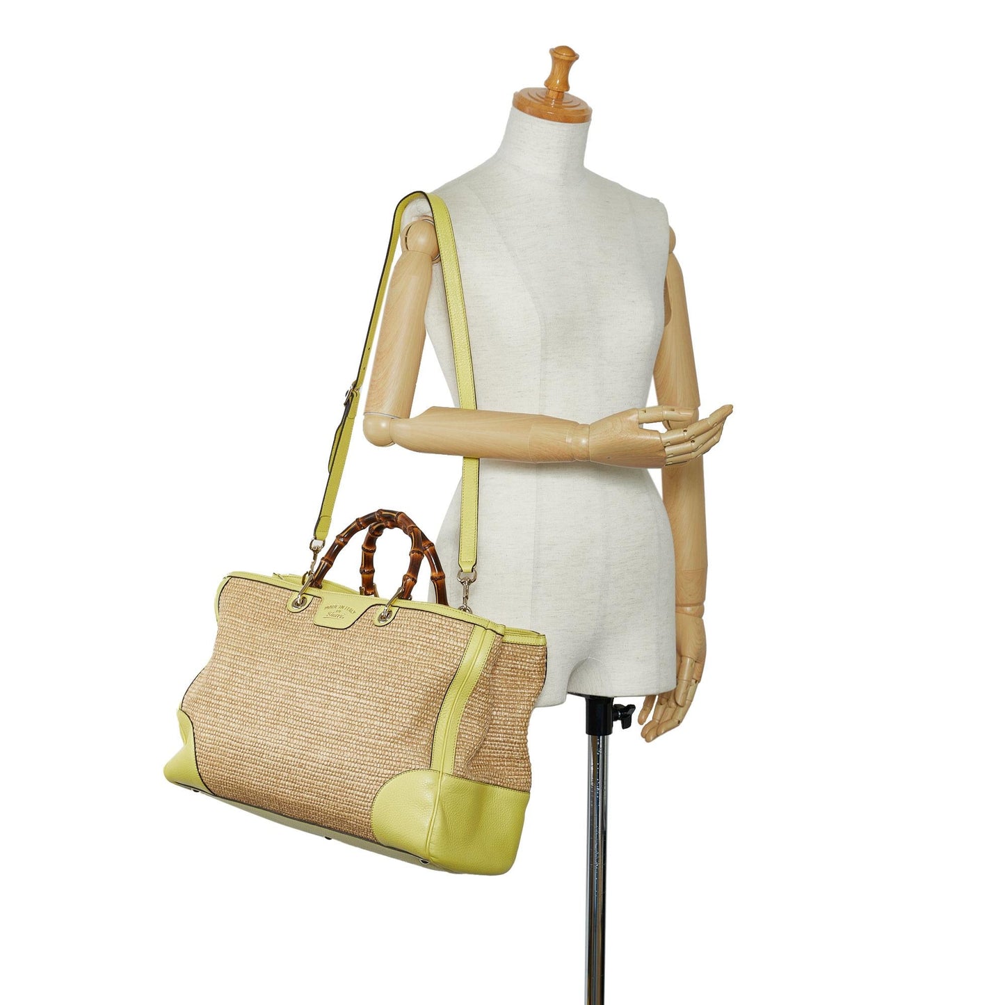 Gucci Large Bamboo Raffia Satchel (SHG-xxZMBj)