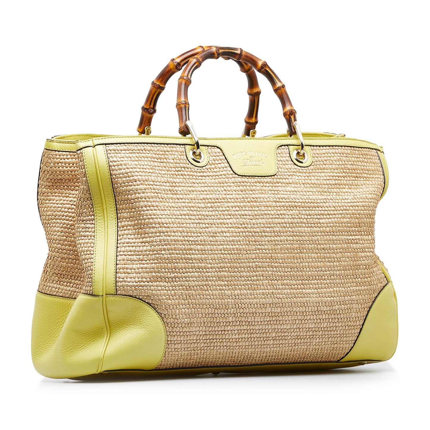 Gucci Large Bamboo Raffia Satchel (SHG-xxZMBj)