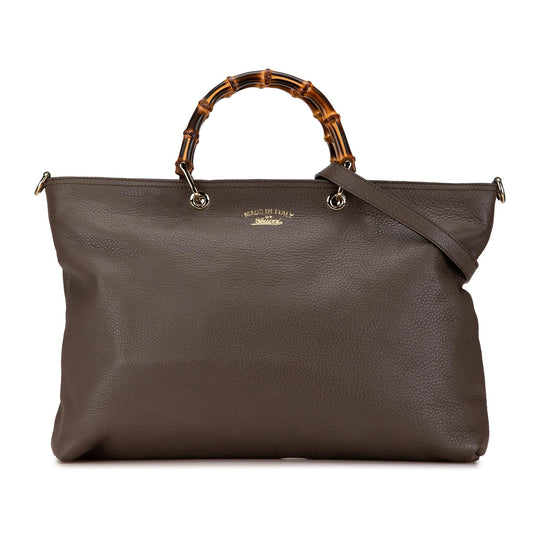 Gucci Large Calfskin Bamboo Shopper Satchel (SHG-6aRUFo)