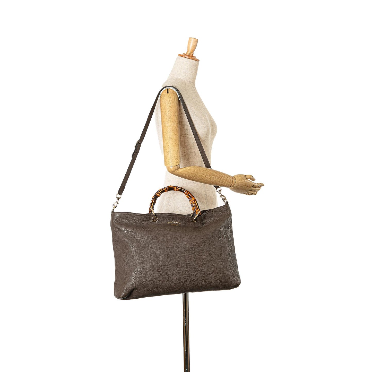 Gucci Large Calfskin Bamboo Shopper Satchel (SHG-6aRUFo)