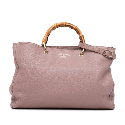 Gucci Large Calfskin Bamboo Shopper Satchel