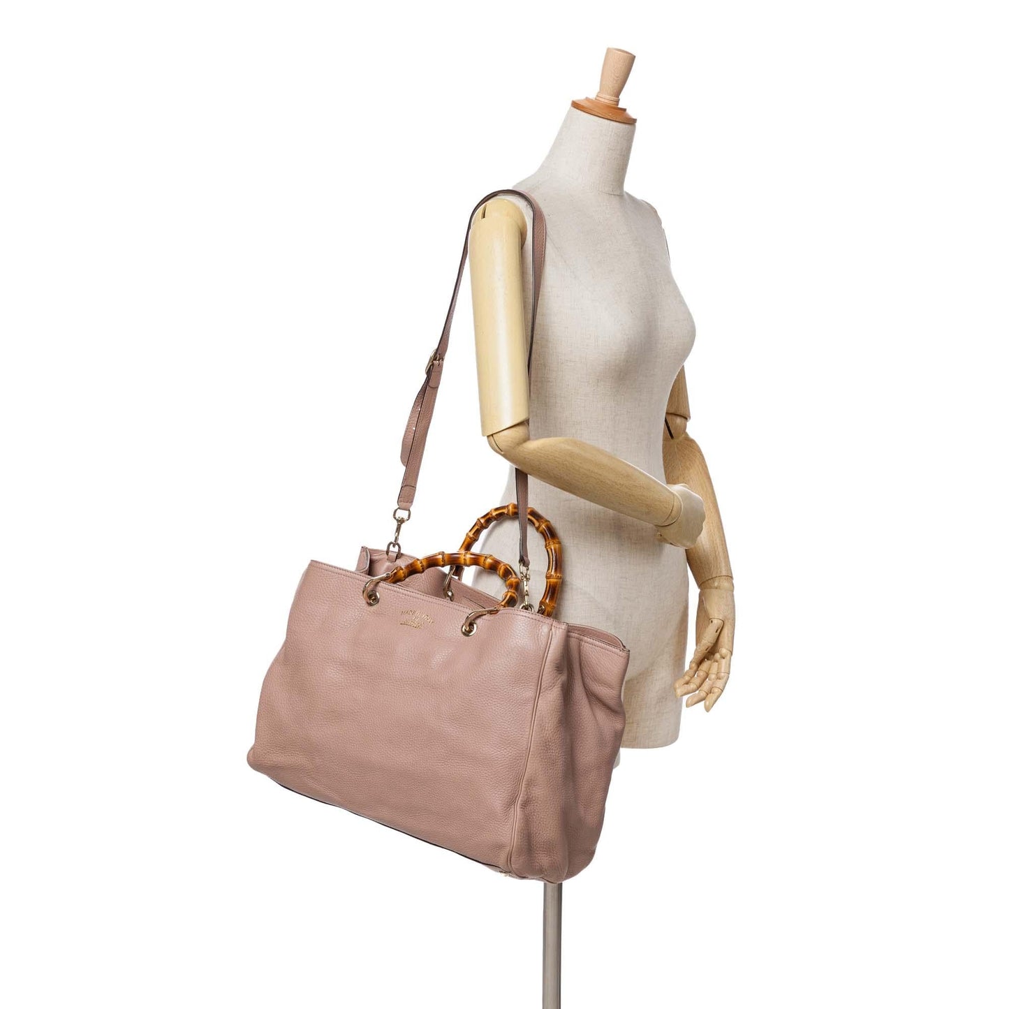 Gucci Large Calfskin Bamboo Shopper Satchel