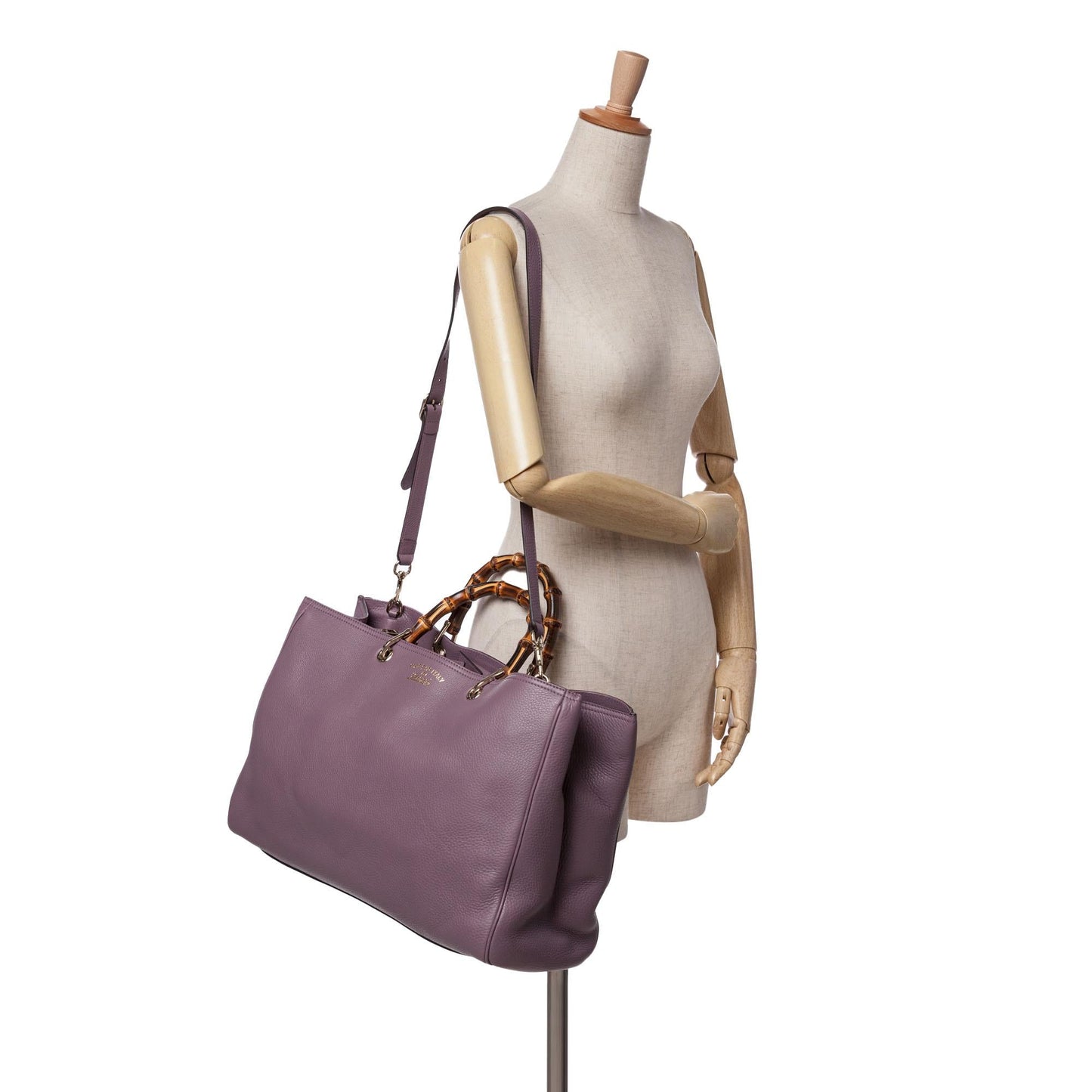 Gucci Large Calfskin Bamboo Shopper Satchel