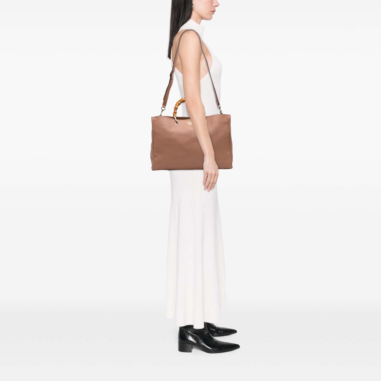 Gucci Large Calfskin Bamboo Shopper Satchel