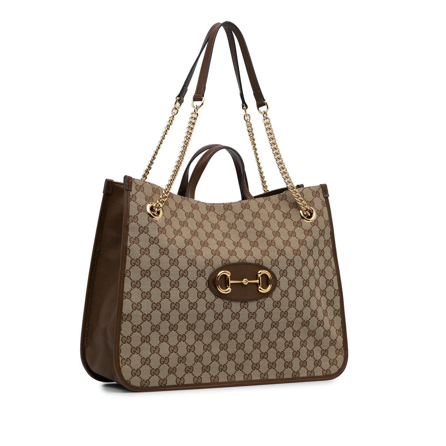 Gucci Large GG Canvas 1955 Horsebit Chain Tote (SHG-y7zkCB)
