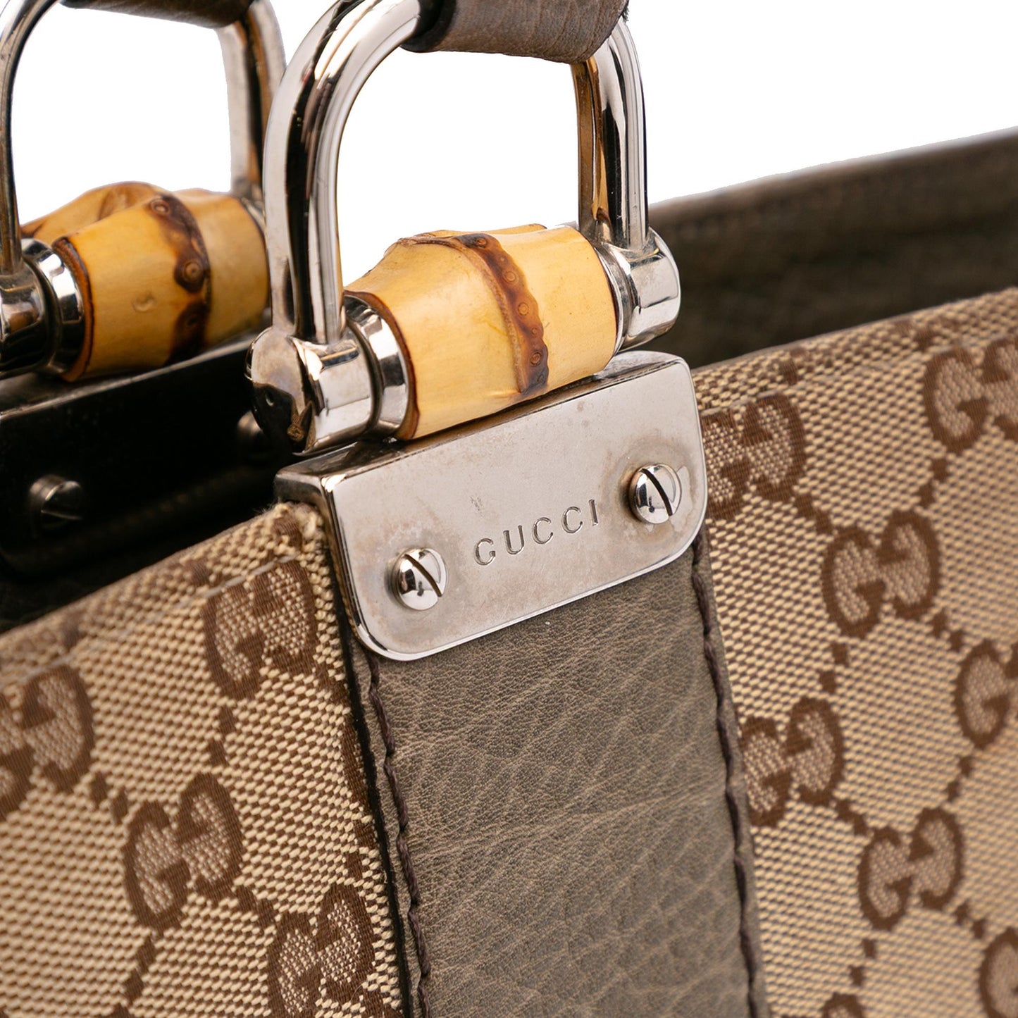 Gucci Large GG Canvas Bamboo Libeccio Tote