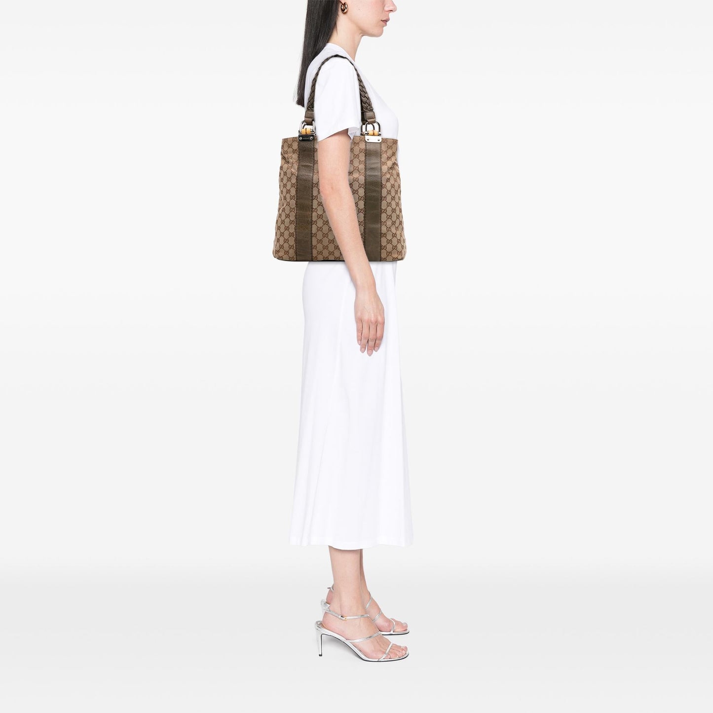 Gucci Large GG Canvas Bamboo Libeccio Tote