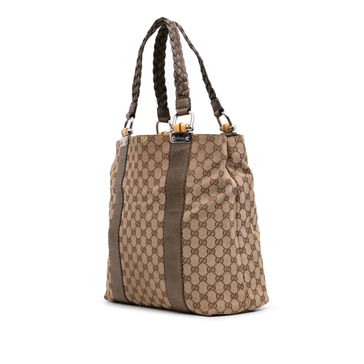 Gucci Large GG Canvas Bamboo Libeccio Tote