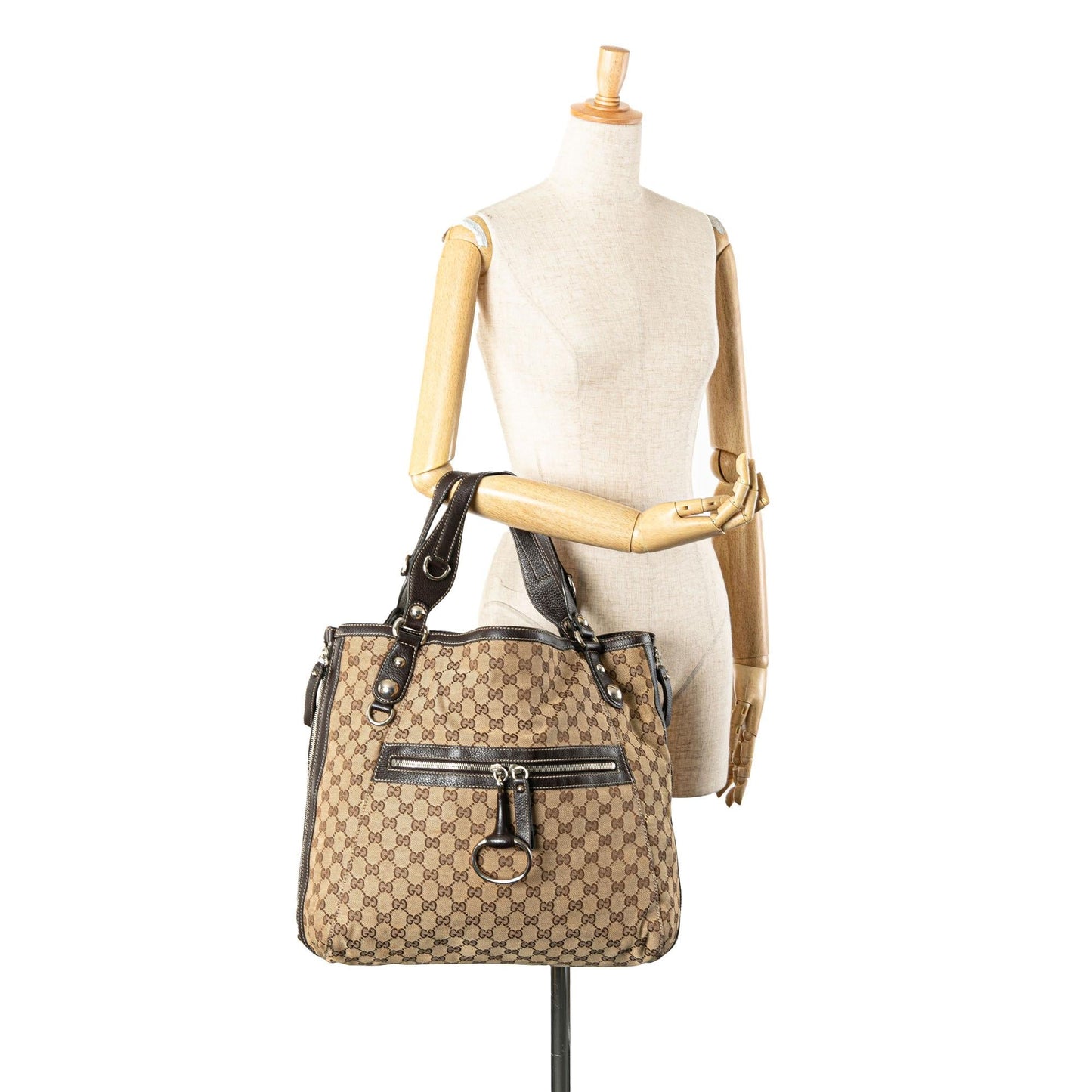 Gucci Large GG Canvas Icon Bit Zip Tote