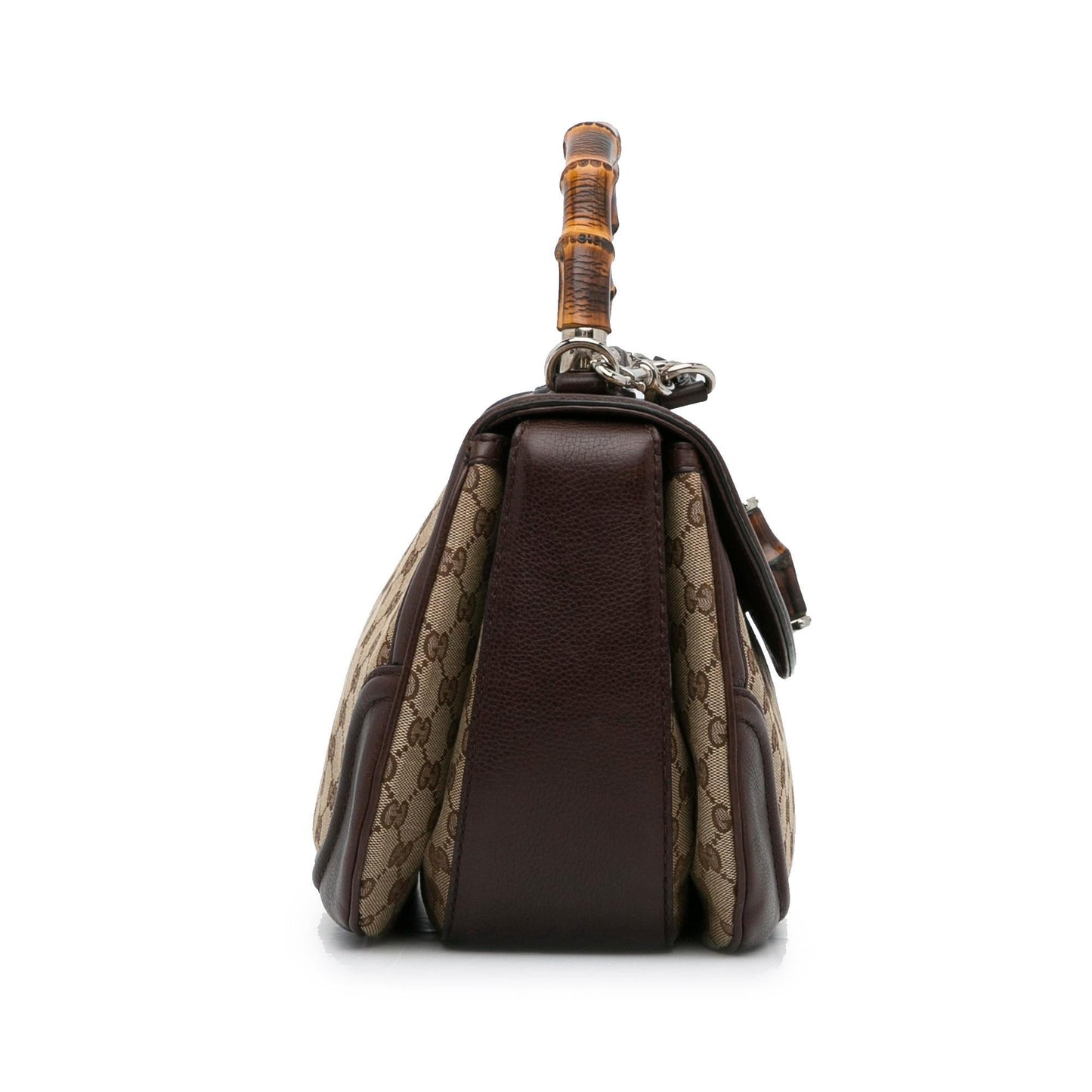 Gucci Large GG Canvas New Bamboo Satchel (SHG-rWP7tz)