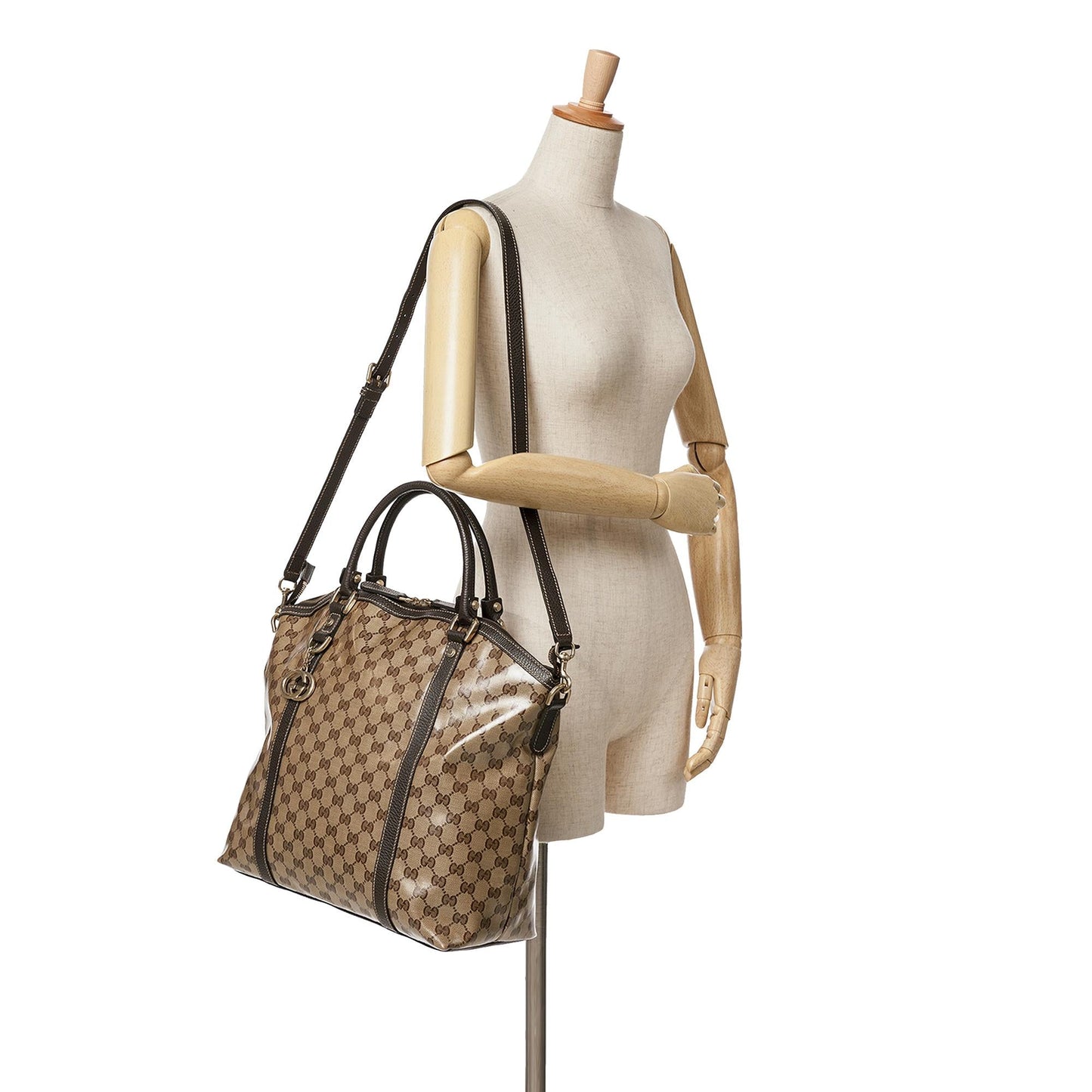 Gucci Large GG Crystal Charm Dome Bag (SHG-B8IvaG)