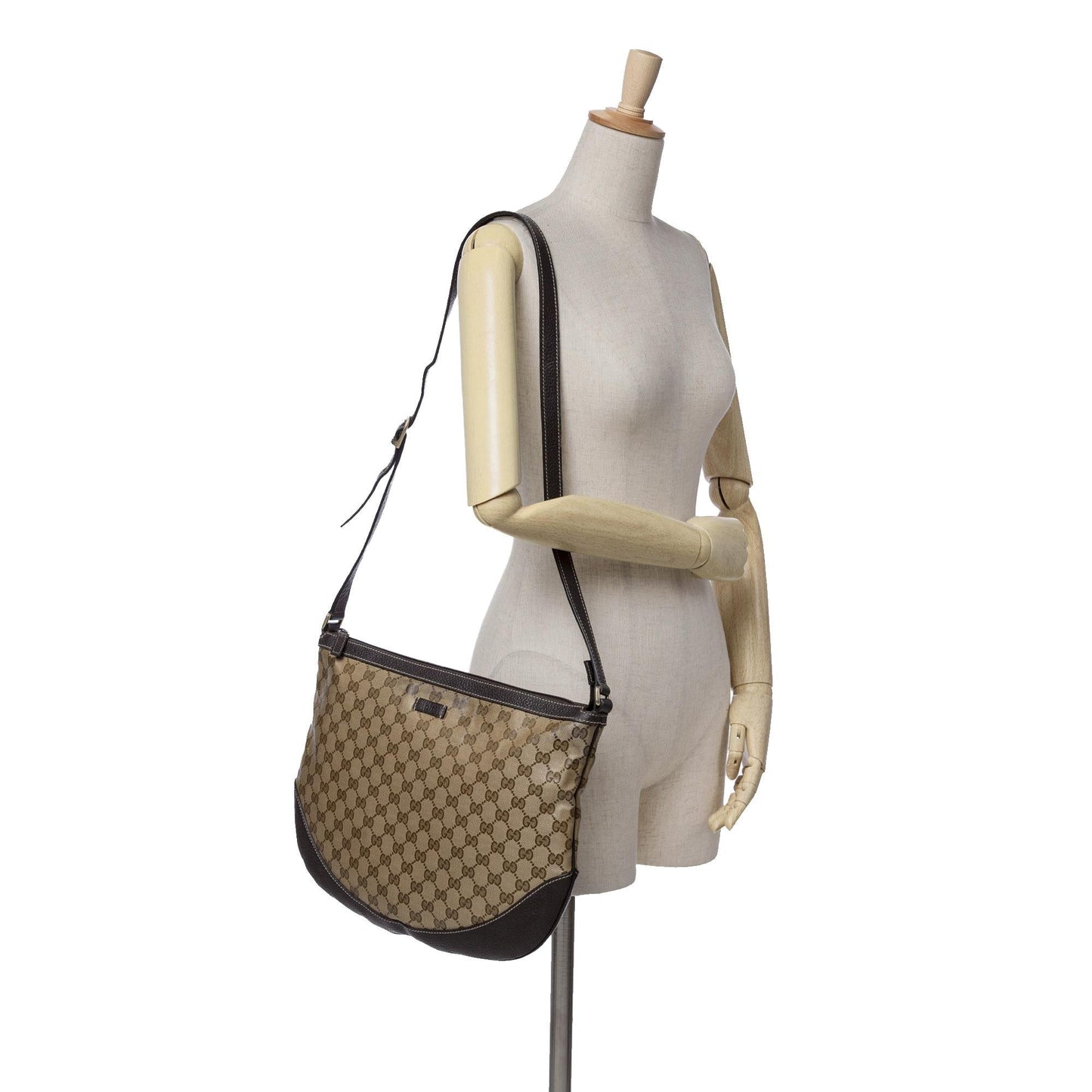Gucci Large GG Crystal Half Moon Hobo