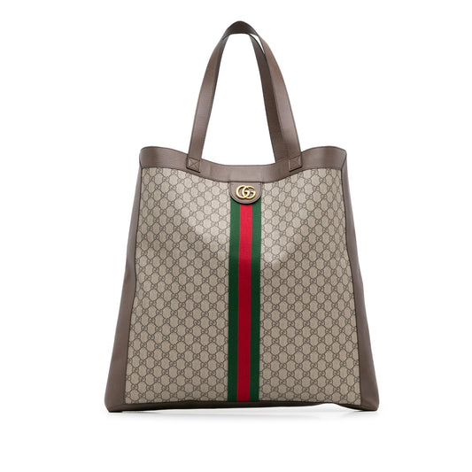Gucci Large GG Supreme Ophidia Tote Bag (SHG-PkvmIL)