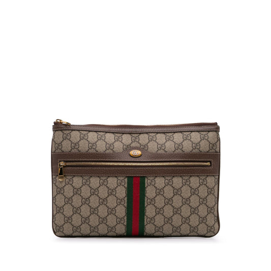 Gucci Large GG Supreme Ophidia Web Clutch