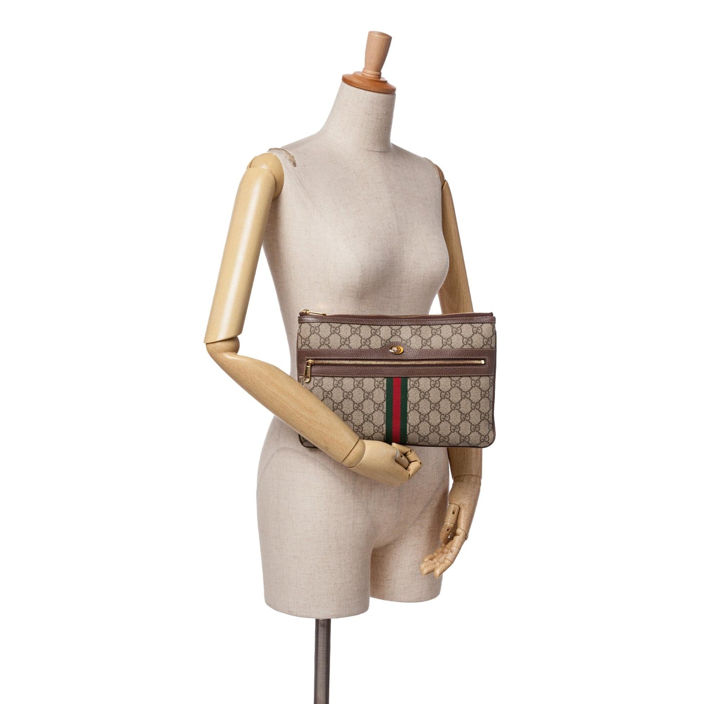 Gucci Large GG Supreme Ophidia Web Clutch