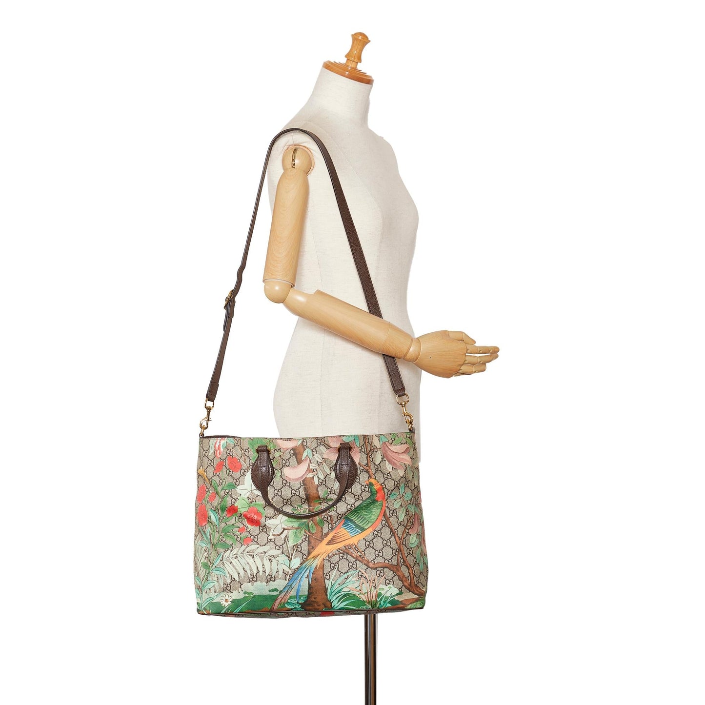 Gucci Large GG Supreme Tian Soft Convertible Tote (SHG-POdXKO)