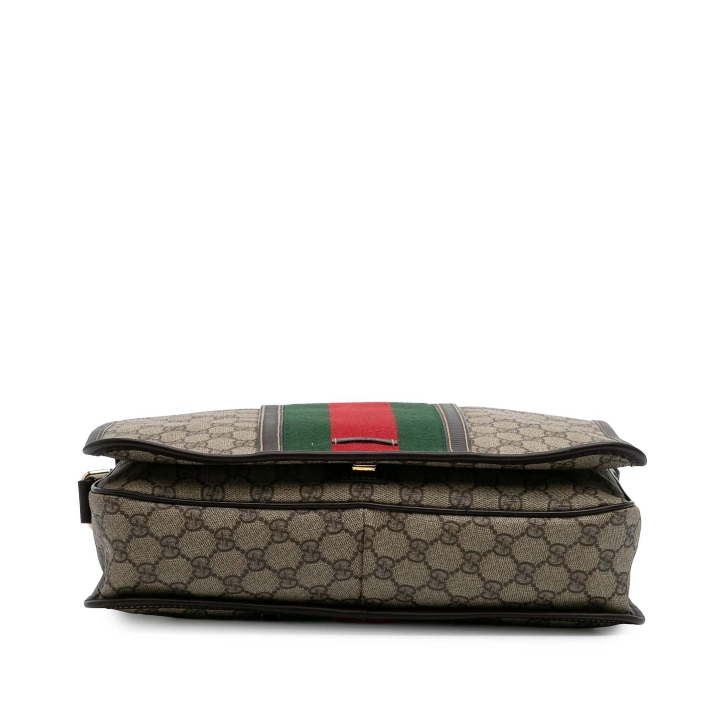 Gucci Large GG Supreme Web Flap Messenger Bag