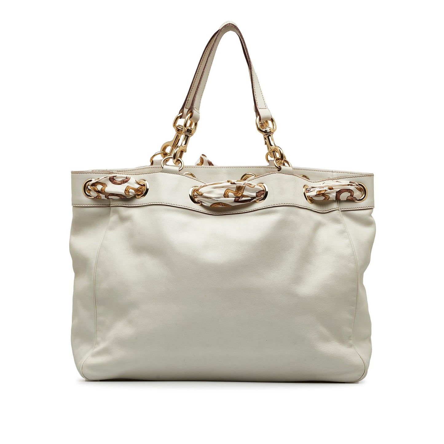 Gucci Large Leather Positano Scarf Tote (SHG-EgnKIT)
