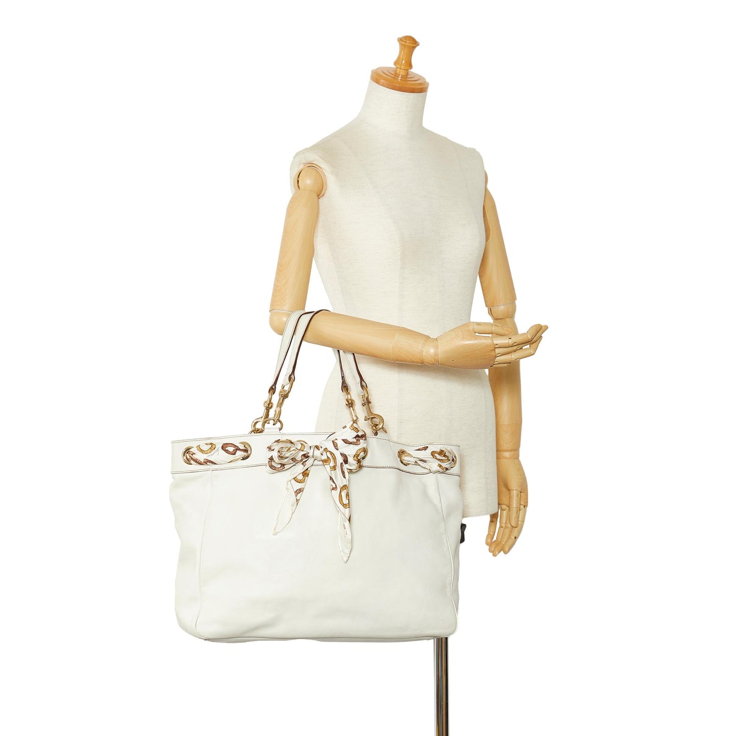 Gucci Large Leather Positano Scarf Tote (SHG-EgnKIT)