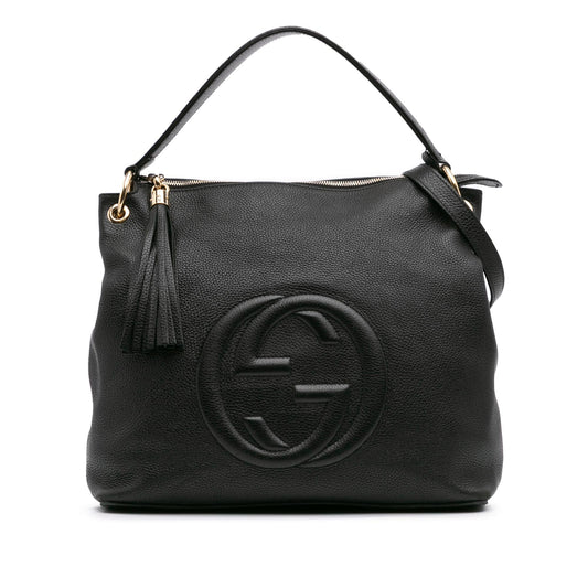 Gucci Large Pebbled Calfskin Soho Convertible Hobo