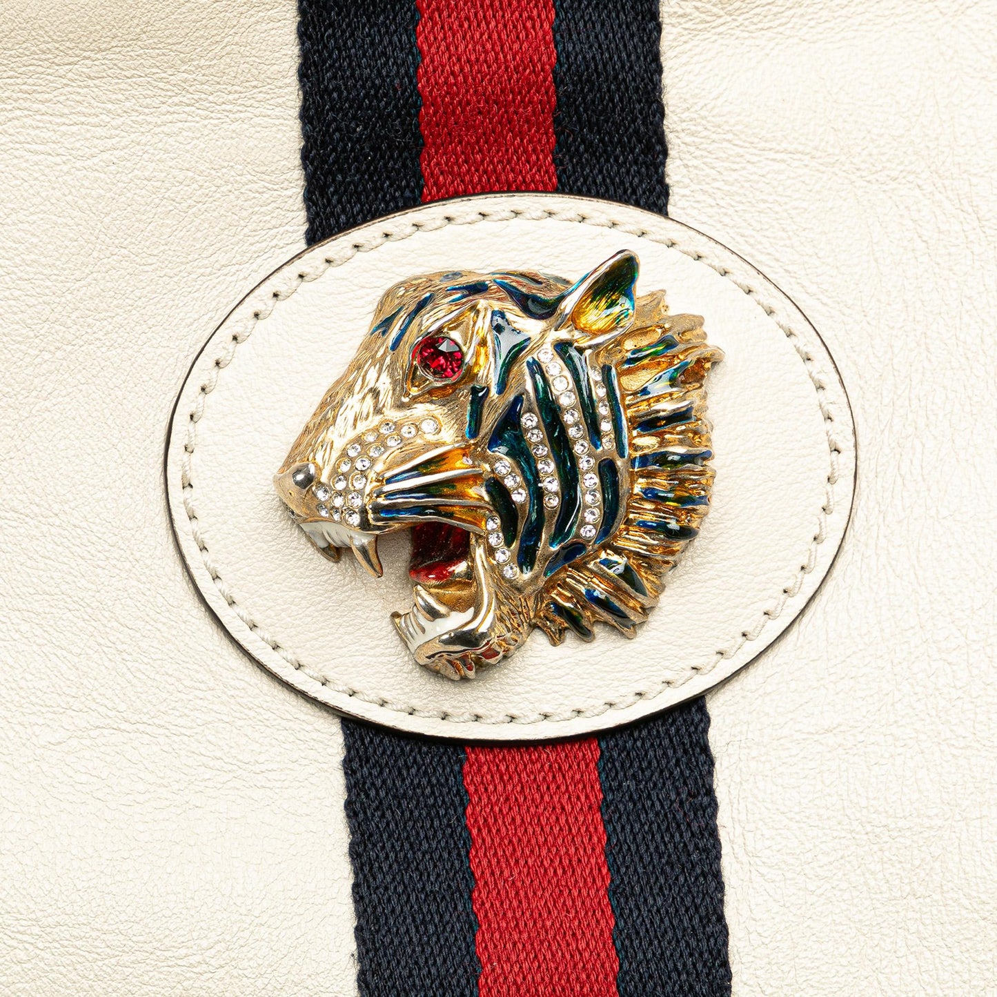 Gucci Large Web Leather Rajah Tote