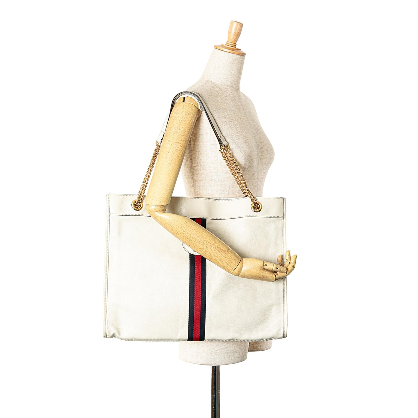 Gucci Large Web Leather Rajah Tote