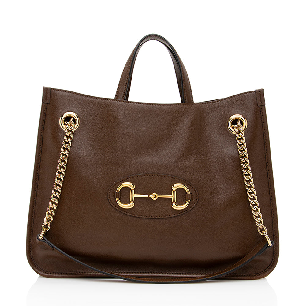 Gucci Leather Horsebit 1955 Medium Tote (SHF-19180)