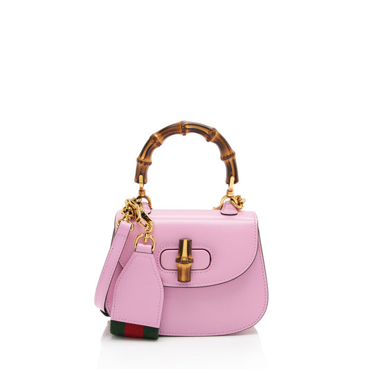 Gucci Leather Bamboo 1947 Mini Top Handle (SHF-bLJULR)