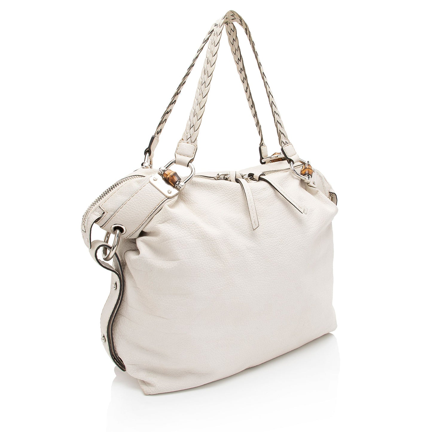 Gucci Leather Bamboo Bar Large Tote (SHF-e0XTfM)
