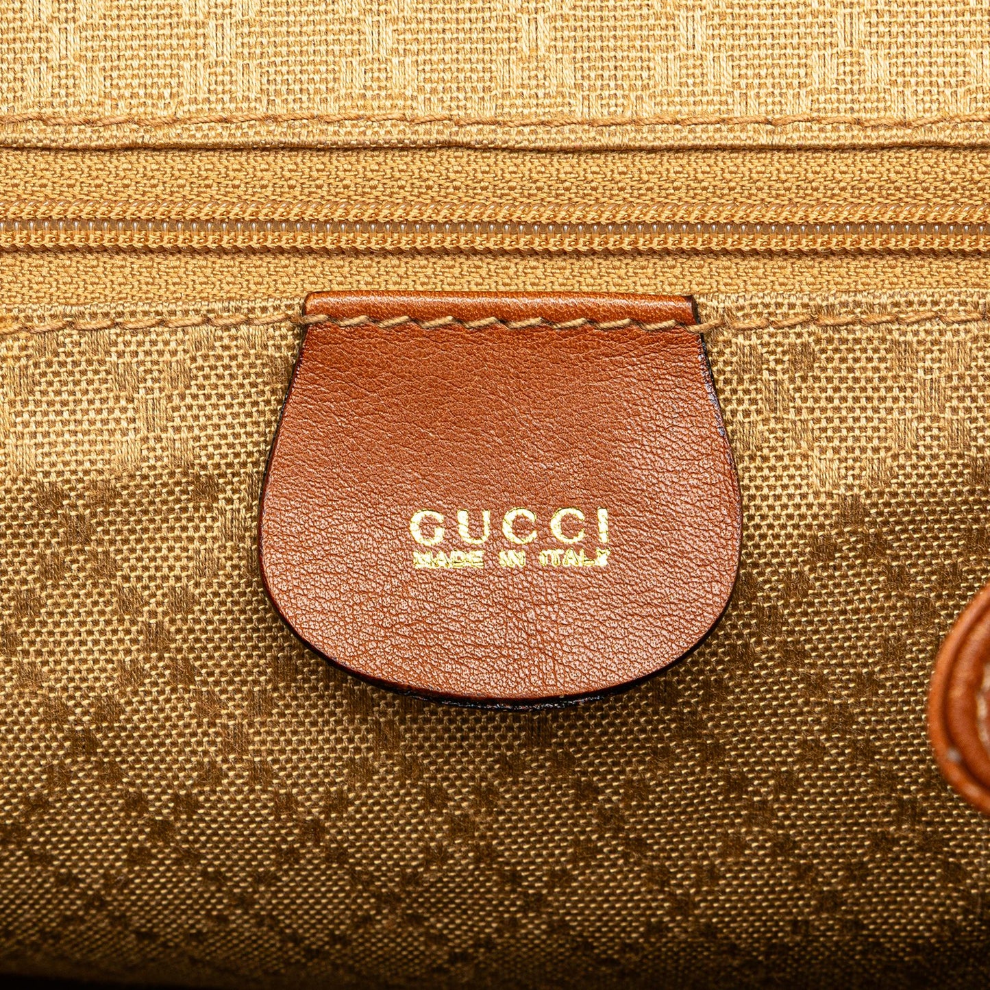 Gucci Leather Bamboo Drawstring Backpack