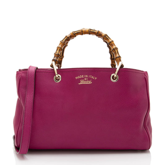 Gucci Leather Bamboo Medium Shopper Tote (SHF-UmUete)