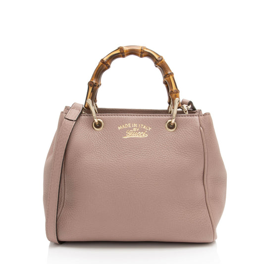 Gucci Leather Bamboo Mini Shopper Tote (SHF-eRoYKz)