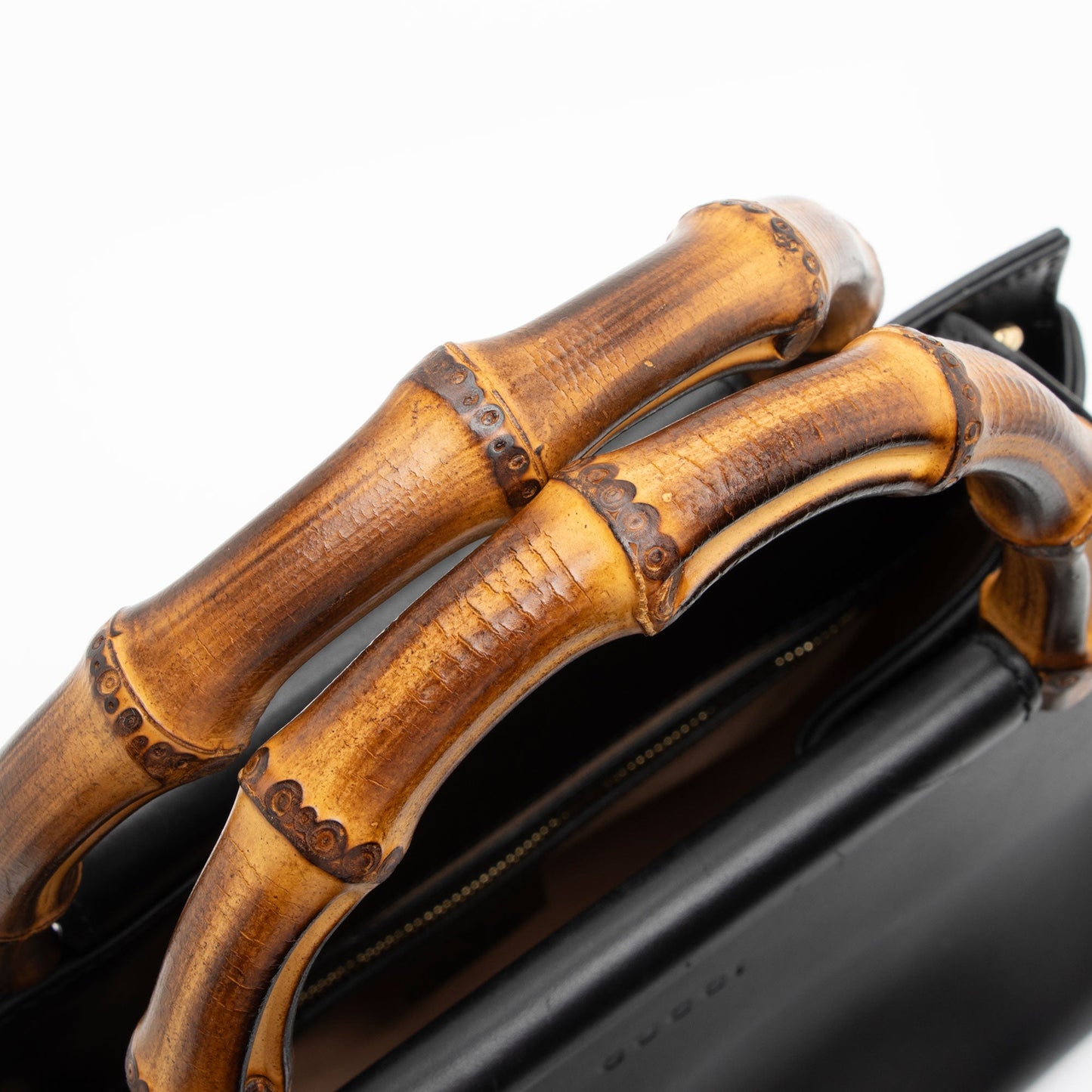 Gucci Leather Bamboo Nymphaea Small Top Handle (SHF-lcy8Sb)